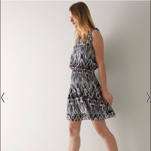 WHBM Sleeveless Clip-Dot Blouson Dress
